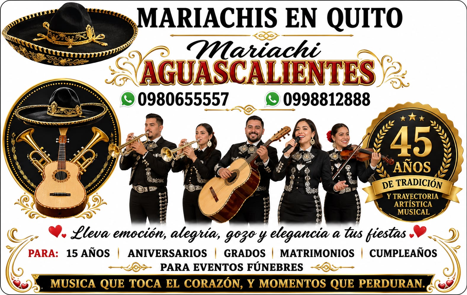 Integrantes de Mariachi Garibaldi Quito