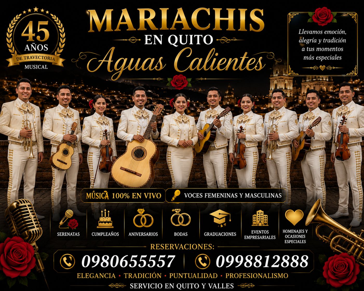 Mariachis durante un evento especial